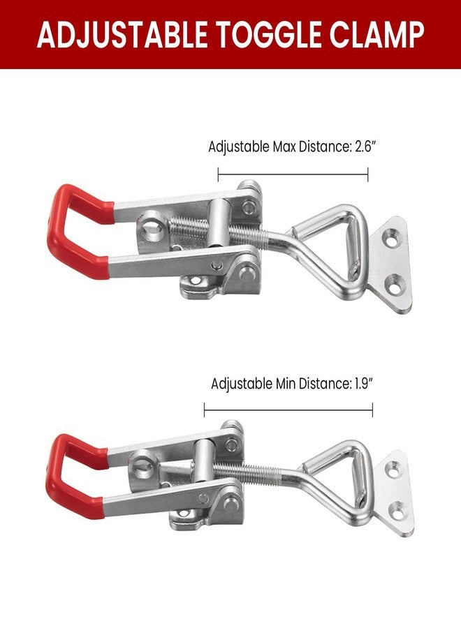 Serplex مجموعة Serplex® من 6 قطع من مشابك التثبيت ذات المزلاج القابل للتعديل، سعة تحمل تصل إلى 330 رطلاً، مشبك سحب سريع الفتح شديد التحمل لأغطية العلب والخزائن وصناديق الأدوات - Image 2